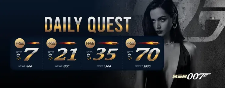 Daily Quest at BSB007: free up to AUD 7, 21, 35 and 70
